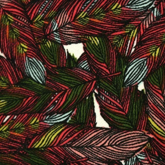 LuLaRoe Cassie Pencil Straight Skirt Pink Green‎ Black Feathers L Large - Picture 6 of 10